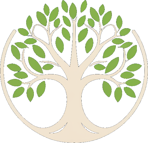 Asal Ku: a tree with green leaves growing from cream roots